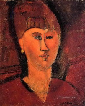 アメデオ・モディリアーニ Painting - 赤髪の女性の頭 1915年 アメデオ・モディリアーニ